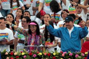 Daniel Ortega and Rosario Murillo address crowds on July 19th, 2016