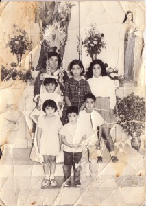 Pedro & family: mom; his sisters Consuelo, Pinky, Ana Louisa, Susi; Pedro & his brother Teodoro.  This is the family as they were raised while their dad was in AZ.