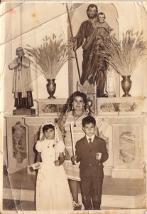 Pedro's mom at his sister's and brother's (Susi and Teodoro) First Communion.  You can see that religion was/is a big part of his upbringing.