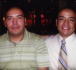 Adrián and his younger brother in 2007.