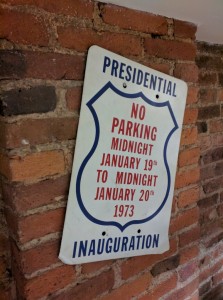 Sign from Nixon's inauguration