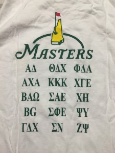 Masters shirt back