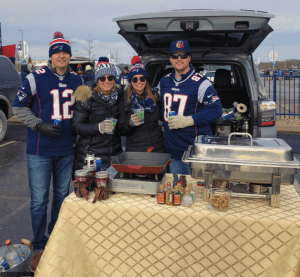 Image of typical tailgate at a Patriots Game