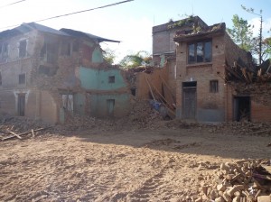 House in village in the Kathmandu Valley after the April 2015 earthquake. Photo by Charlotte Nutt