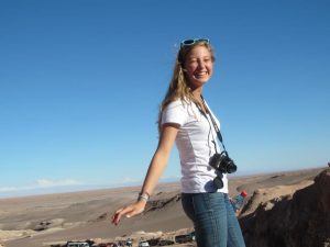 A picture of me loving exploring the Atacama Desert! (notice the camara- this is me on full tourism mode!)