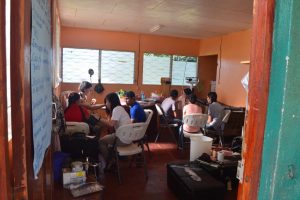 A Previous CCESP group working in the Health Clinic in Hormiguero