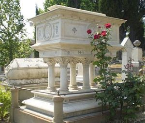 Elizabeth Barrett Browning's tomb, English Cemetery, Florence. 2007