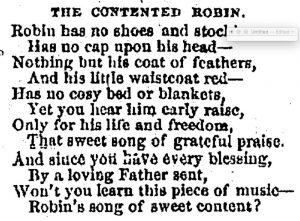 The Contented Robin poem