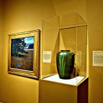 Vase in glass display case